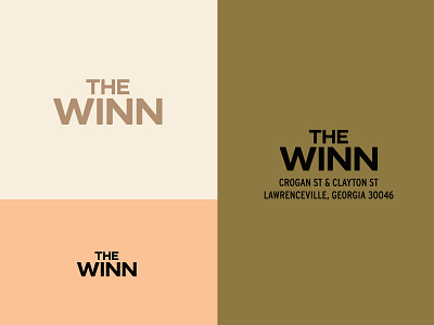 The Winn apartment bold branding clean color condos coral housing lettering lofts logo modern logo olive type typography