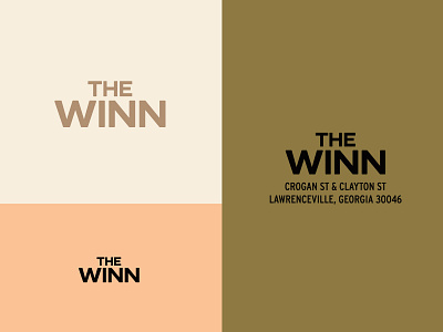 The Winn apartment bold branding clean color condos coral housing lettering lofts logo modern logo olive type typography