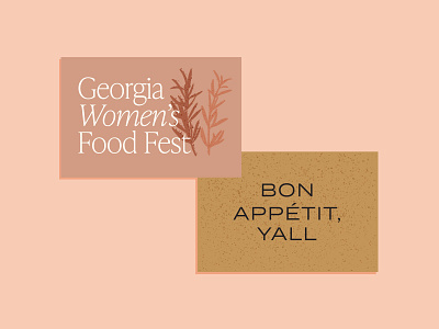 Bon Appetit, Y'all. bon appetit branding color feminine festival food illustration logo pink postcard postcard design type women yall
