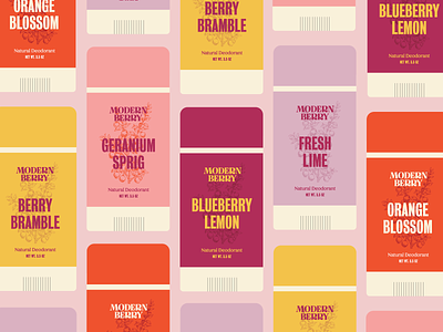 Modern Berry Deodorant #2 botanical branding color deodorant design illustration lettering logo packaging typography