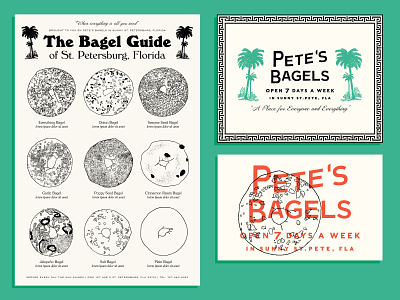 Pete's Bagels bagel bagel shop bagels branding color florida illustration illustrations lettering logo new york poster retro type typogaphy vintage