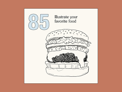 99 Art Challenges – Prompt 3 art burger challenge color design drawing illustration prompt type