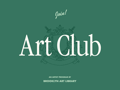 Art Club art art club branding club color crest design join logo regal tennis type typography vintage