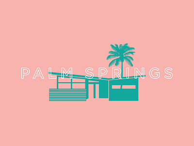 Palm Springs Post Card california design flat illustration palm springs post card poster west coast