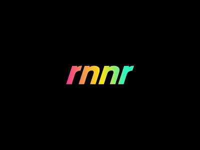 rnnr branding color gradient lettering logo rainbow run type typography