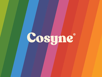 Cosyne Branding 1970s 70s branding color colorful lettering logo rainbow rainbows retro serif type typography vintage