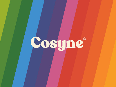 Cosyne Branding 1970s 70s branding color colorful lettering logo rainbow rainbows retro serif type typography vintage
