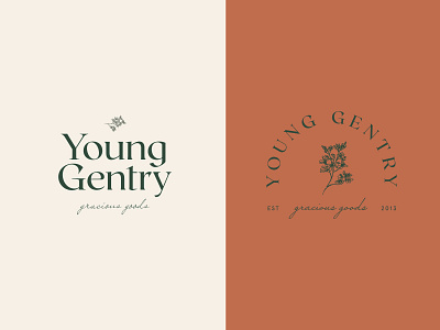 Young Gentry botanical botanical illustration branding candle color design flower lettering logo retro serif type vintage