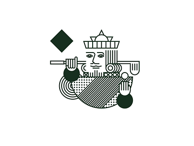 Kings & Strokes pt. II art brand branding cards icon kareemgouda king line art lineart lines logo design spade stroke