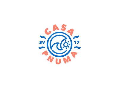 Casa Pnuma beach hostel beach house beach restaurant brand design branding design icon illustration isotype logo logotype surf life vector