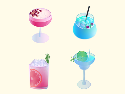 Blue & Pink Cocktails