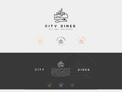 City Diner restaurant logo design logo minimal minimalist logo outline restaurant logo simple logo