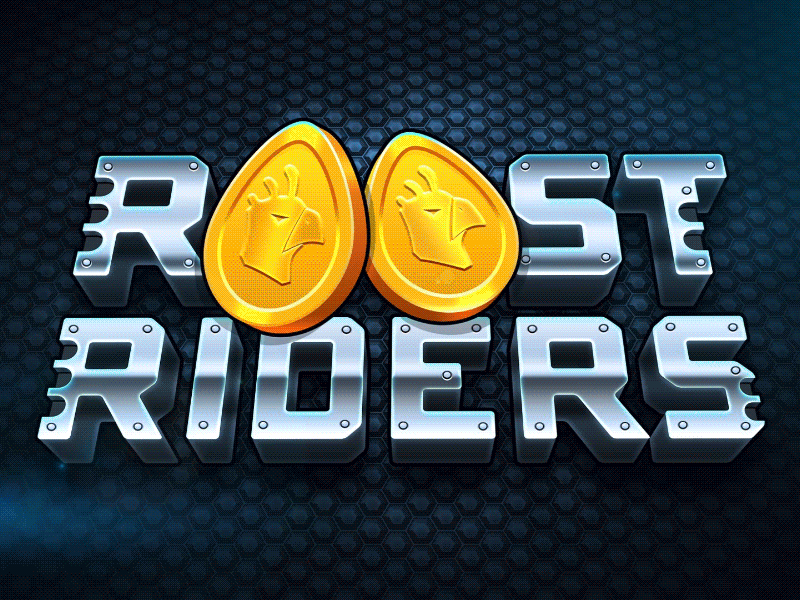 Roost Riders Logo animated logo cartoon coin futuristic glow identity logo metal roost riders sci fi