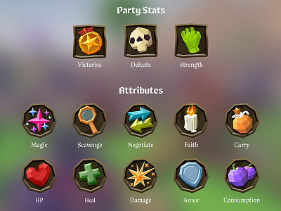 Stats & Attributes Icon Set attributes game goblins of elderstone icons stats ui ui design user interface