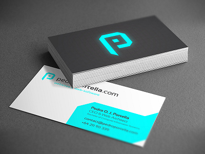 PedroPortella.com Business Card brand business card identity logo pedroportella print collateral print design software technology web