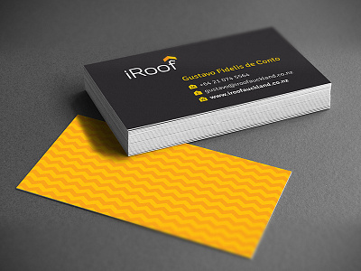 iRoof Business Card brand building business card identity iroof logo print collateral print design roofing