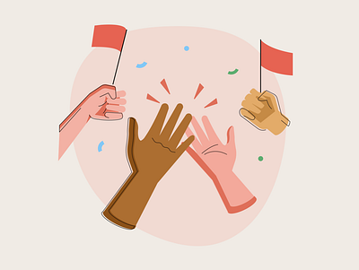 Celebrate! celebrate celebration cheer high five illustration support