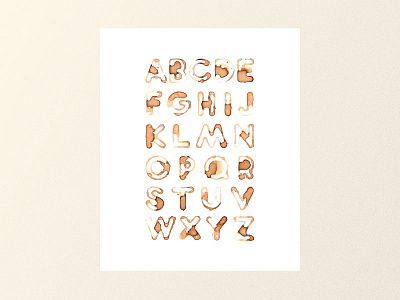 Coffee Alphabet abc alphabet brown cafe coffee design experiment play print stain