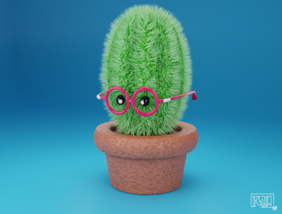 cactus 3d 3dmodelling baby character blender blendercycles cactus cartoon character character design eye glass low poly low poly 3d low poly art low poly design low poly modelling plant render