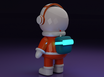 astronaut back 3d 3d design 3dmodelling astronaut baby blender blendercycles chibi design headphones low poly low poly 3d low poly art low poly design low poly modelling render space space suit