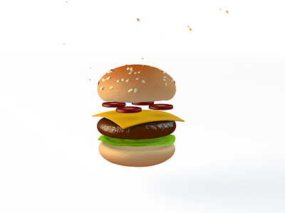 Burger 3d 3dmodelling burger cinema4d design food junk food low poly low poly 3d low poly art low poly design low poly modelling render street food