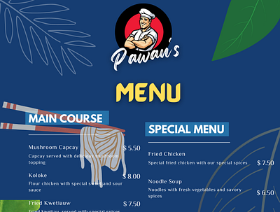 FOOD MENU branding graphic design menu vector