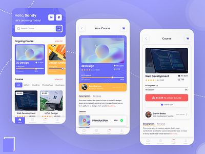 UI Design "Online Course and E-Learning" Mobile App app app design course design education graphic design ios learn mobile mobile app school ui ui app work