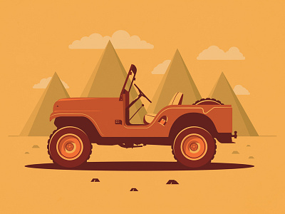 Jeep Adventure adventure art car design dessert explore graphic design illustration jeep mountains road trip shadows