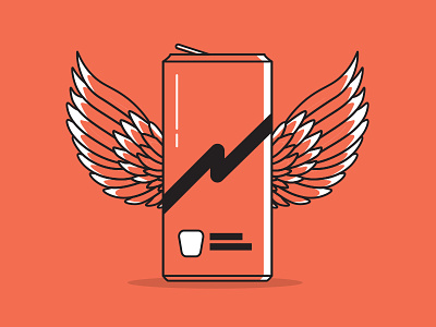Energy Drink design graphics icon illustration lineart simplistic wings