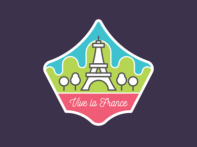 Vive la France design eiffel tower france fun graphic design illustration stickermule vector