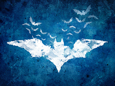 The Batman batman bats brush canvas comics dc flying illustration paint