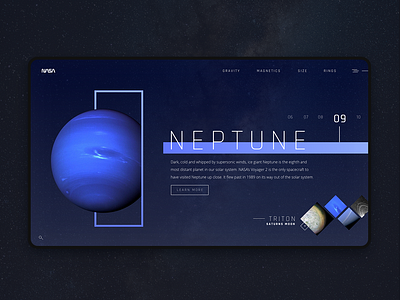 Neptune - Sol's System concept design futuristic futuristic ui landing landing page minimal minimalist neptune solar system space ui ux web website website concept website design