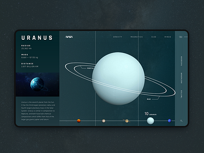 Uranus - Sol's System concept design futuristic futuristic ui landing landing page minimal minimalist solar system space ui uranus ux web website website concept website design
