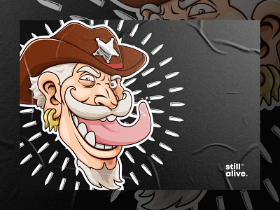 Psycho Sheriff Cartoon Illustration