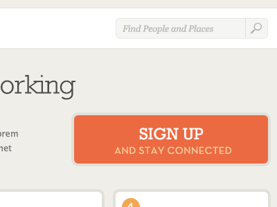 Sign up button flat orange rockwell signup