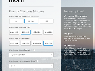 Financial objectives