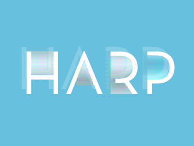Harp logo neutraface typography