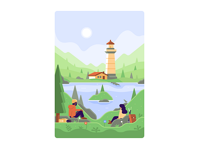 Hikers' View - DuckDuckGo Onboarding Illustrations