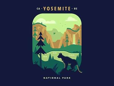 Yosemite National Park abstract california cougar green landscape mountain lion national park pine valley yosemite