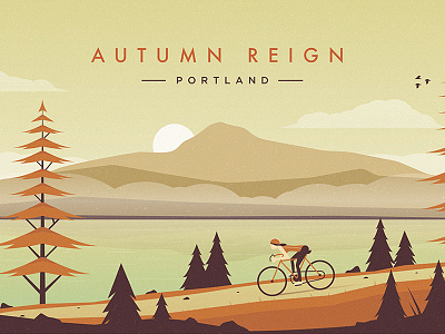 Autumn Reign: Portland autumn bike birds cycle fall fog mountain portland reign trees