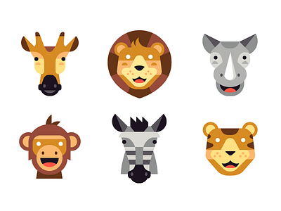 Safari Emojis africa animals emoji giraffe lion monkey nature rhino safari tiger wild zebra