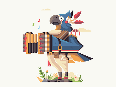 The Feathered Bard accordion bard bird feather kass minstrel music parrot rito video game