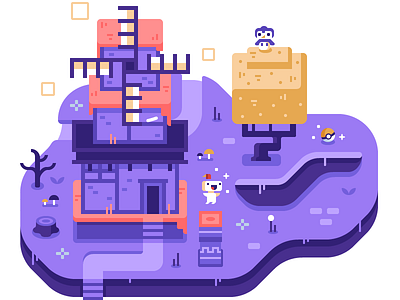 Fez - Discord Overworld Snippet fez indie game mushroom owl pokemon purple tree video game windmill