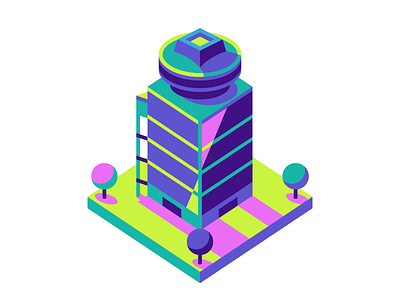 First Federal Plaza building city isometric rochester tower tree