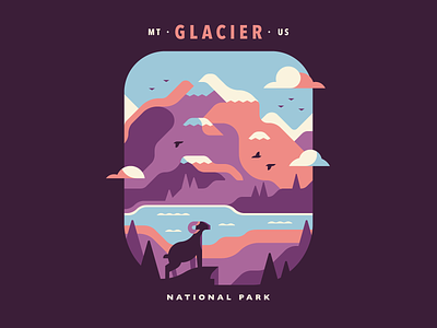 Glacier National Park atmospheric bighorn sheep bird glacier lake landscape mountain national park ram sheep tree