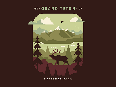 Grand Teton National Park atmospheric bird elk lake landscape mountain national park nature pine teton tree