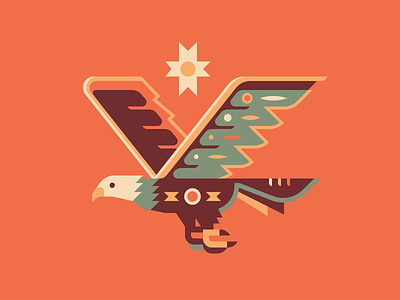 Eagle bird eagle geometry pattern print sun wildlife wing
