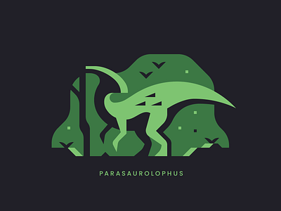 Parasaurolophus dinosaur forest minimal plant tree