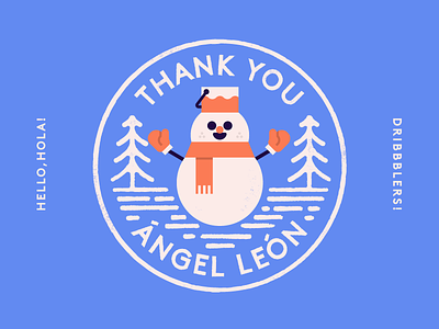 Snowman badge character flat graphic hello illustration invite logo snowman stamp vector winter