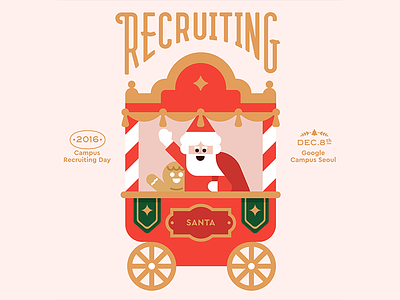 Google Campus Seoul - Campus Recruiting Day character christmas flat google graphic holiday illustration invite korea recruiting vector winter